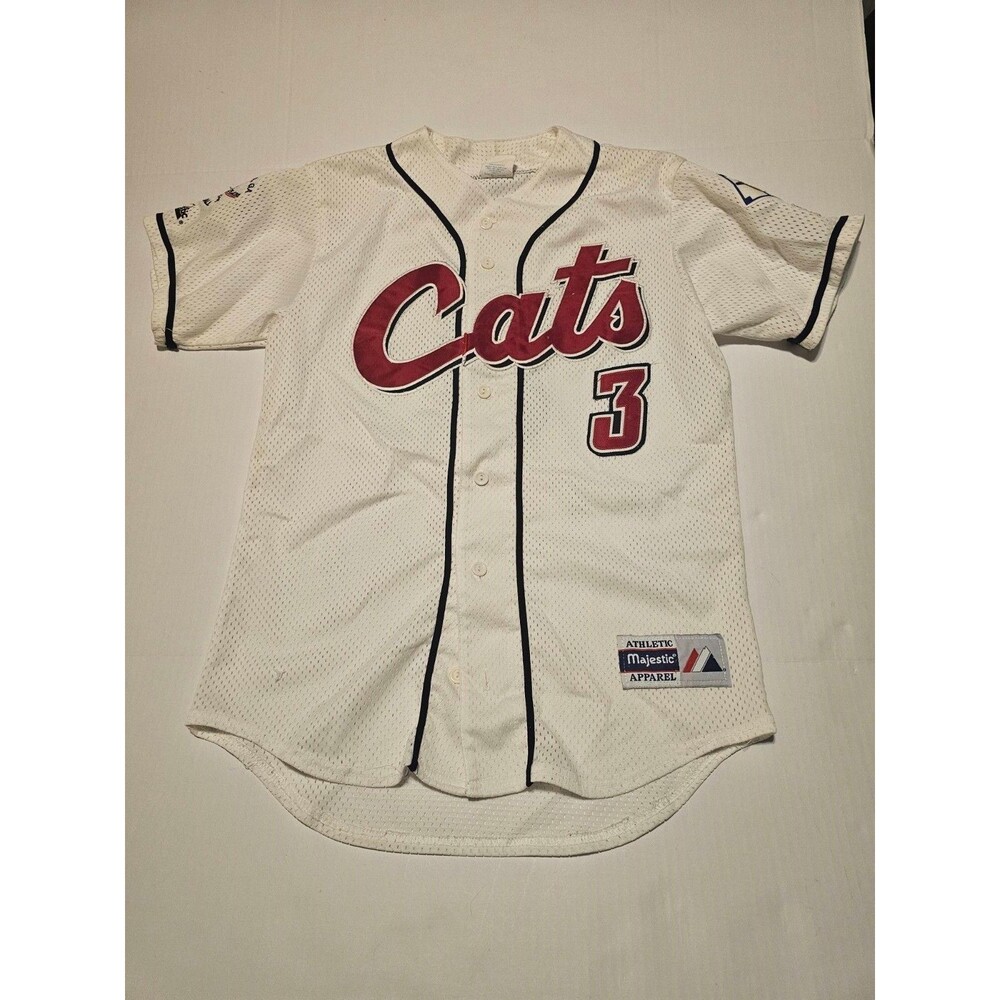 Vintage Majestic Cats #3 Baseball Jersey Mens S Marietta GA Sandy Plains AAU USA